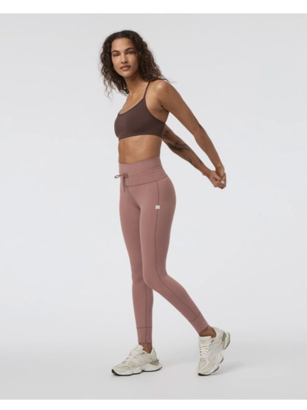 VUORI Daily Legging Womens S Sedona Brown Mauve Drawstring High-Waisted Leggings - Picture 10 of 15
